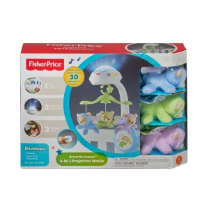 Fisher-Price Newborn Toys Móvil para Bebés Móvil 3 en 1 Sueños de Mariposa